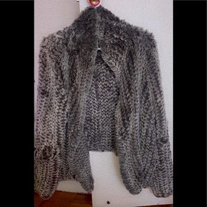 Nicole farhi 100% rabbit fur coat very soft cozy